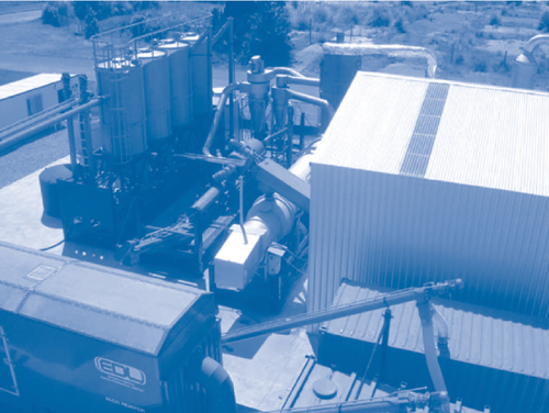 Figure 3. The 65-meter&sup2; MCD facility at Mapua encompasses units for soil/sediment multi-level screening, drying, and treatment within a mechanochemical reactor, along with an air emission control system.